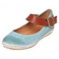 Tamaris BALLERINA SUEDE/LEATHER - celeste/cognac