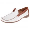 Gabor COMFORT - Leder-Slipper - weiss/cognac