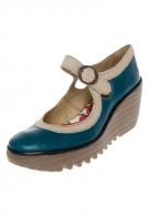 Fly London YORI MOUSE - Keilpumps - blue/beige/black