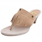 Fru.it Fransen-Pantolette Veloursleder - camel