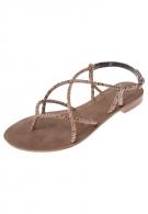 Fred de la Bretoniere CROSS STRAP PYTHON - Ledersandale - beige 