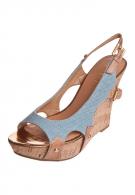 Guess MADDY2 DENIM WEDGE - Peeptoe - denim blue