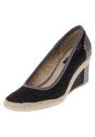 Keds DRILL DENIM - Keilpumps - two tone black denim 