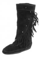 Minnetonka CALF HI FRINGE BOOT - Mokassinstiefel - black