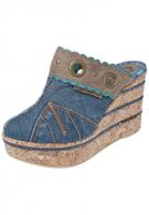 Fornarina GRETA - Pantolette - blue/dusty jeans