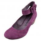 Tamaris Veloursleder-Spangenpumps - aubergine