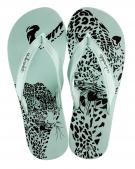 Wandelei SNEAKING LEO - Zehensandale - light mint with dark brown print