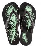 Wandelei HEATHER FEATHER - Zehensandale - dark brown with mint color