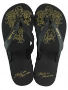 Wandelei MADE IN HEAVEN - Zehensandale - black with gold print