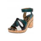 OLNA LEATHER - Sandalette - petrol
