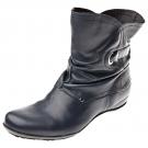 Leder-Stiefelette - navy